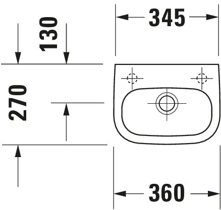 Handwaschbecken „D-Code“, Form rechteckig 36 × 27 cm