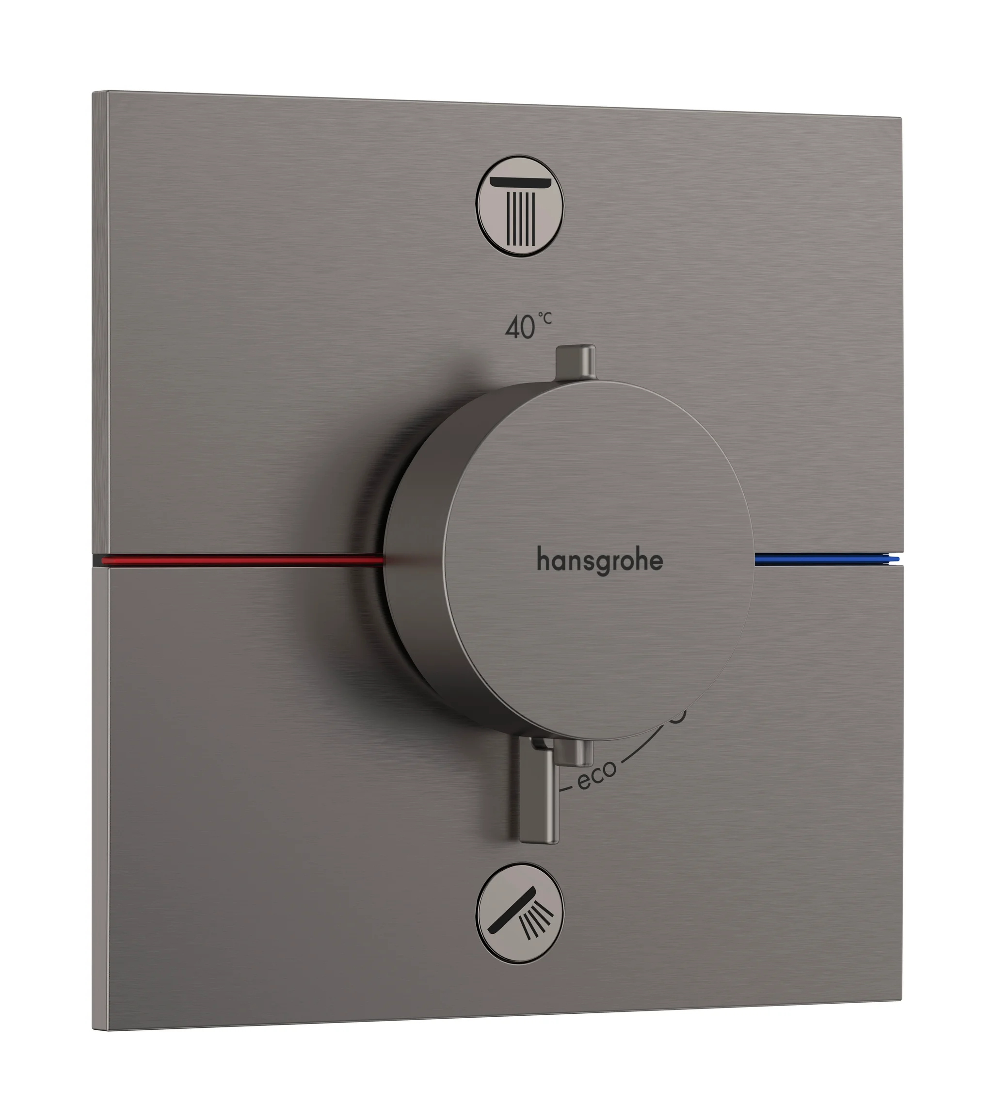 Hansgrohe ShowerSelect Comfort E Thermostat Unterputz, Brushed Black Chrome, 2 Verbraucher, flache Rosette, einfache Installation Hansgrohe ShowerSelect Comfort E Thermostat Unterputz, Brushed Black Chrome, 2 Verbraucher, flache Rosette, einfache Installation