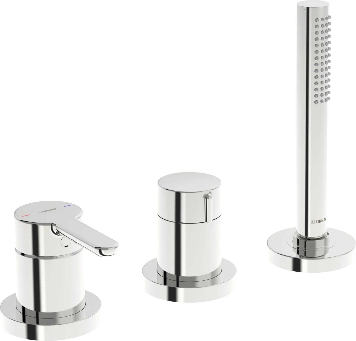 HansaDESIGNO Style Wannenarmatur 5325 Rosette rund 3-strahlig Chrom