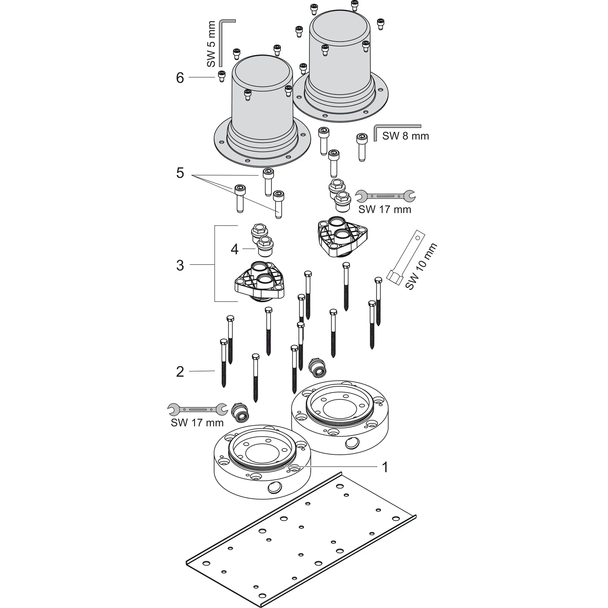 Hansgrohe AXOR Montreux Grundkörper für 2-Griff Wannenarmatur bodenstehend, DN15 Hansgrohe AXOR Montreux Grundkörper für 2-Griff Wannenarmatur bodenstehend, DN15