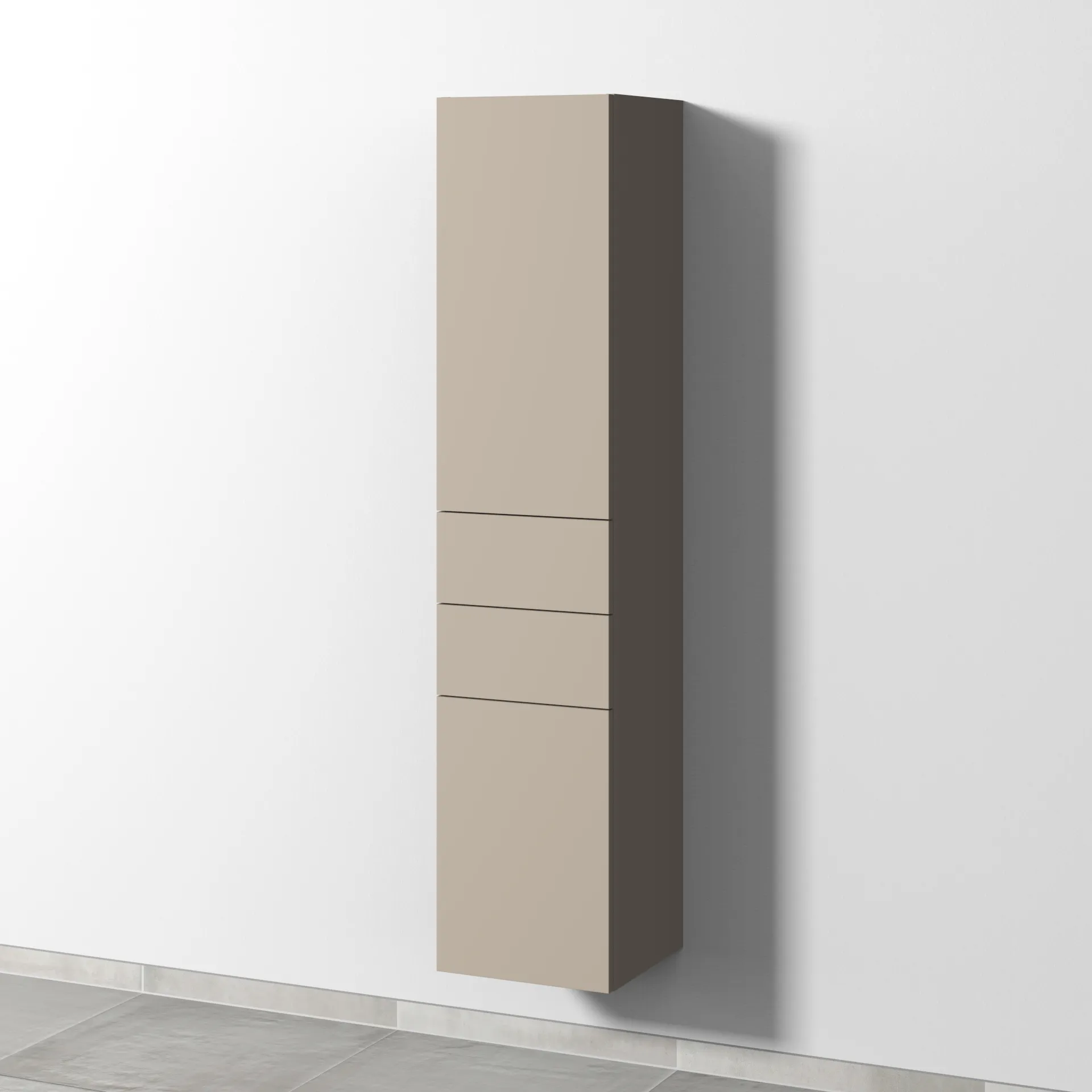 Sanipa Hochschrank „2morrow“ 350 × 1615 × 350 mm in Sandgrau (matt)