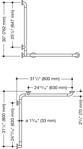 Duschhandlauf o. Br.H. (USA),S. 801 30 x 31 1/2 x 31 1/2 inch reinweiß Duschhandlauf o. Br.H. (USA),S. 801 30 x 31 1/2 x 31 1/2 inch reinweiß