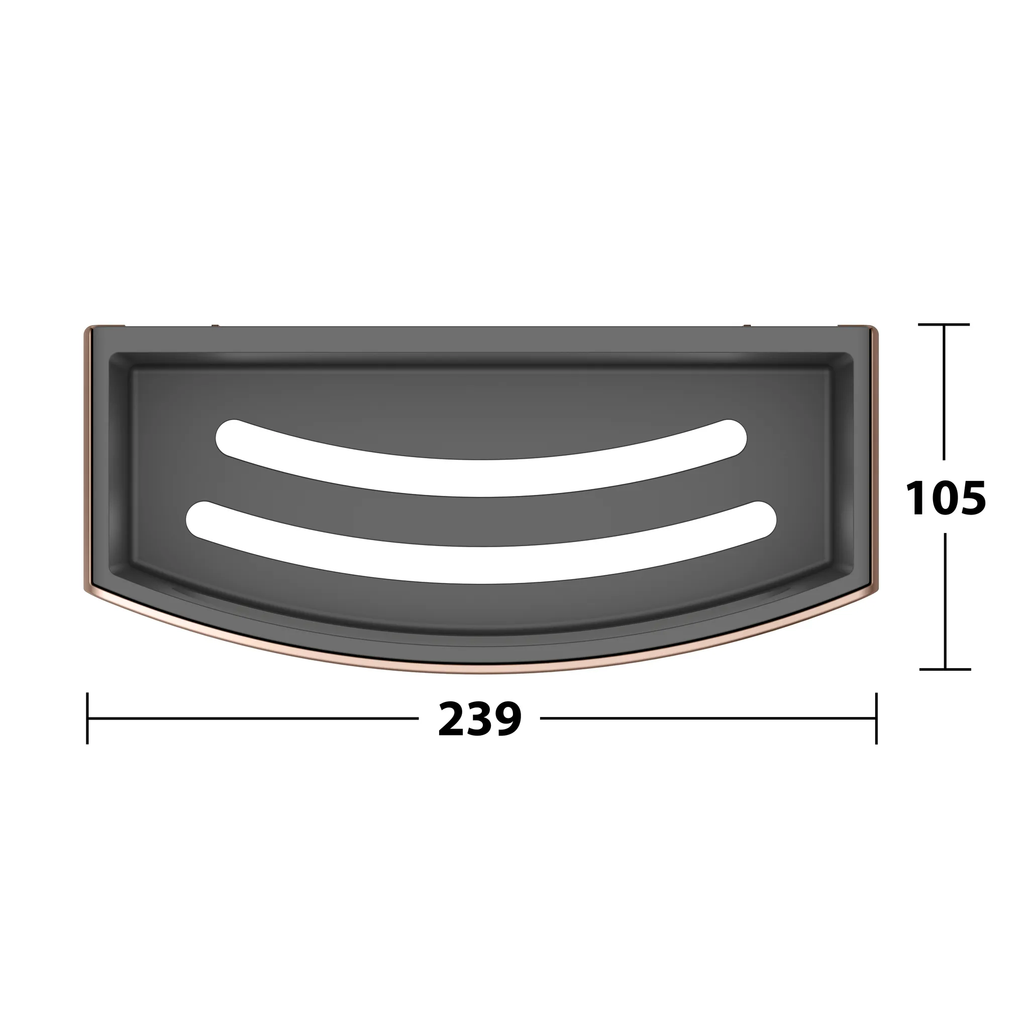 KEUCO ELEGANCE Duschablage Kunststoff-Einsatz anthrazit Rotgold gebürstet KEUCO ELEGANCE Duschablage Kunststoff-Einsatz anthrazit Rotgold gebürstet