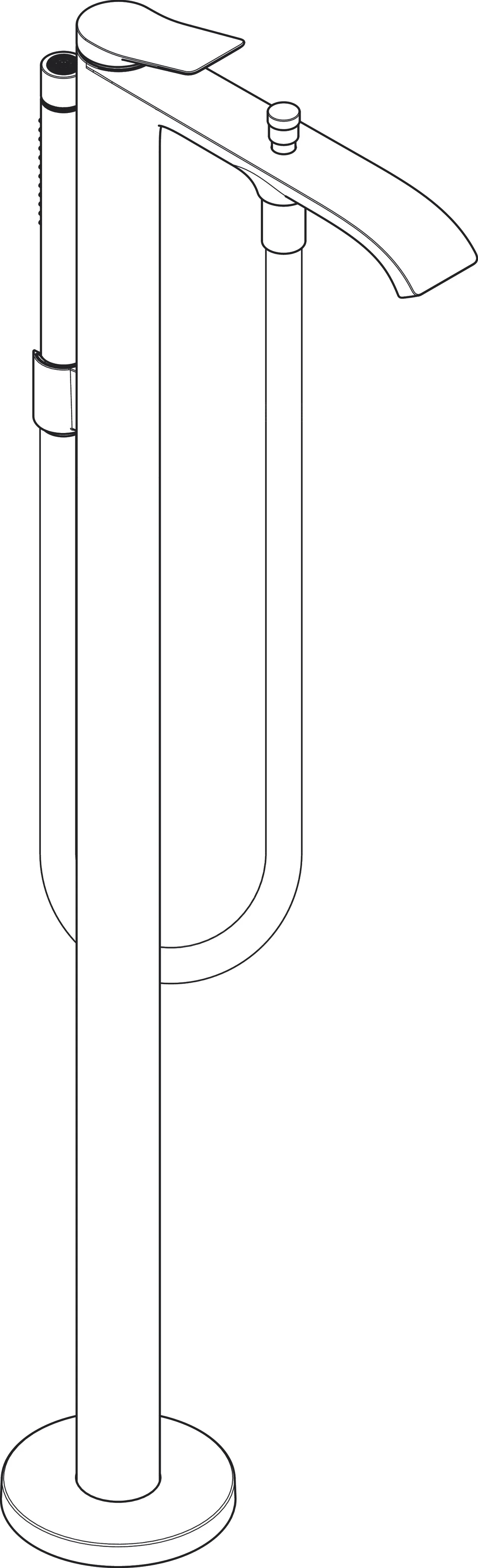 Hansgrohe Vivenis Einhebel-Wannenmischer bodenstehend, mattweiß, Ausladung 236 mm Hansgrohe Vivenis Einhebel-Wannenmischer bodenstehend, mattweiß, Ausladung 236 mm
