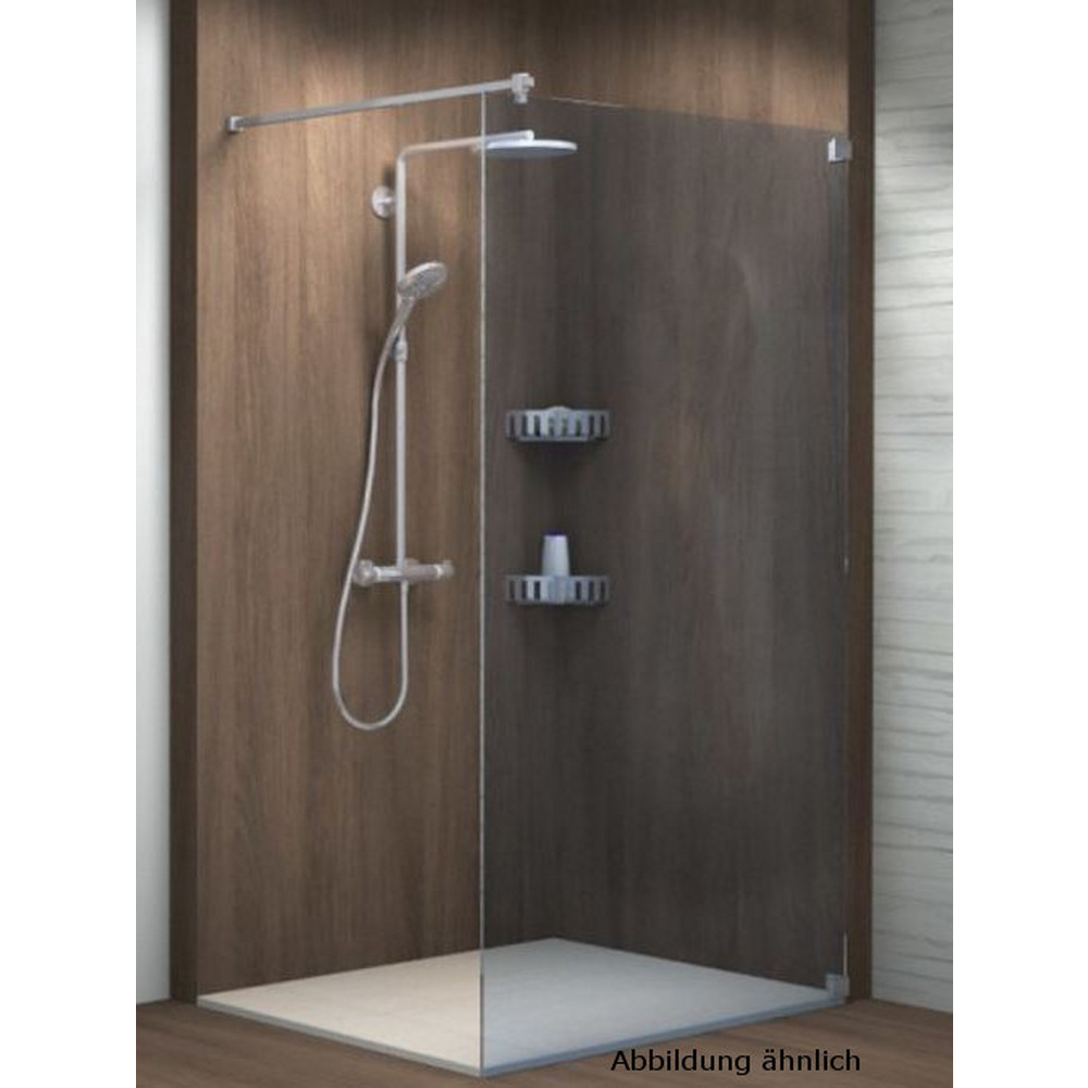 Sprinz Seitenwand Walk-In Freistehende Scheibe „Inloop“ inkl. Haltestange für #Türbreite#, B: 1000 mm H: 2100 mm T: 8 mm