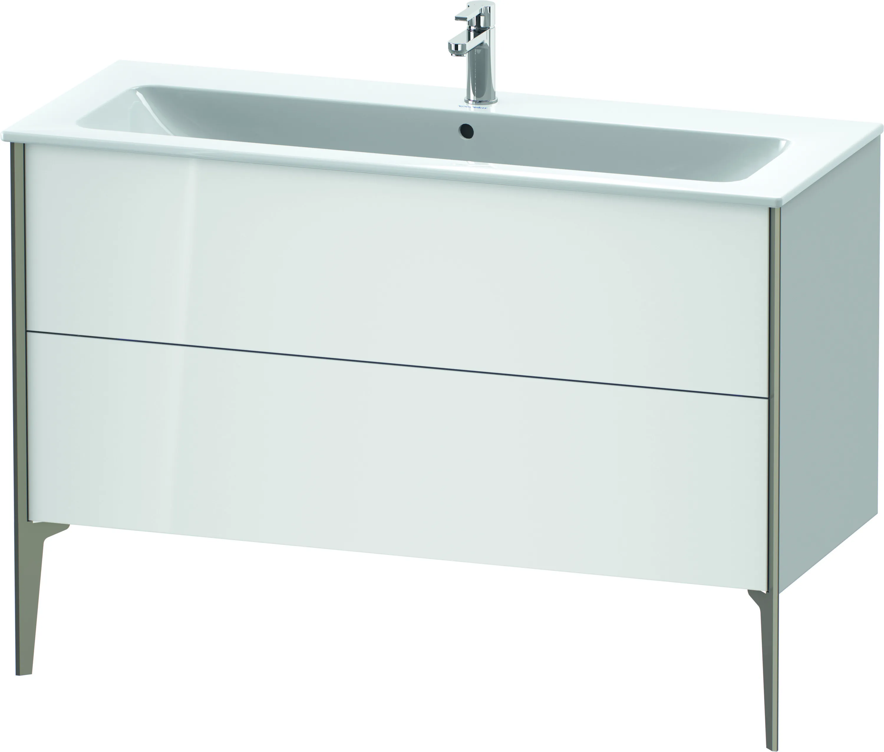 Duravit Waschtischunterschrank bodenstehend „XViu“ 121 × 59,4 × 48 cm in Weiß Hochglanz