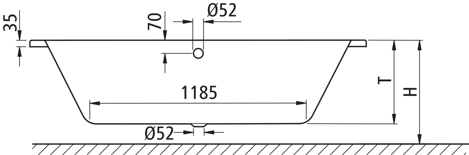 Kermi Duschdesign LIVORO VL1 Duobadewanne 1800x800 mm weiß mit Mittelablauf