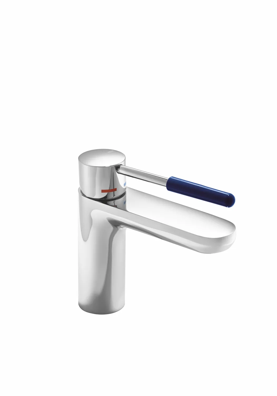 Einhand-Waschtischmischer „System-Armaturen“ Ausladung 159 mm in Stahlblau