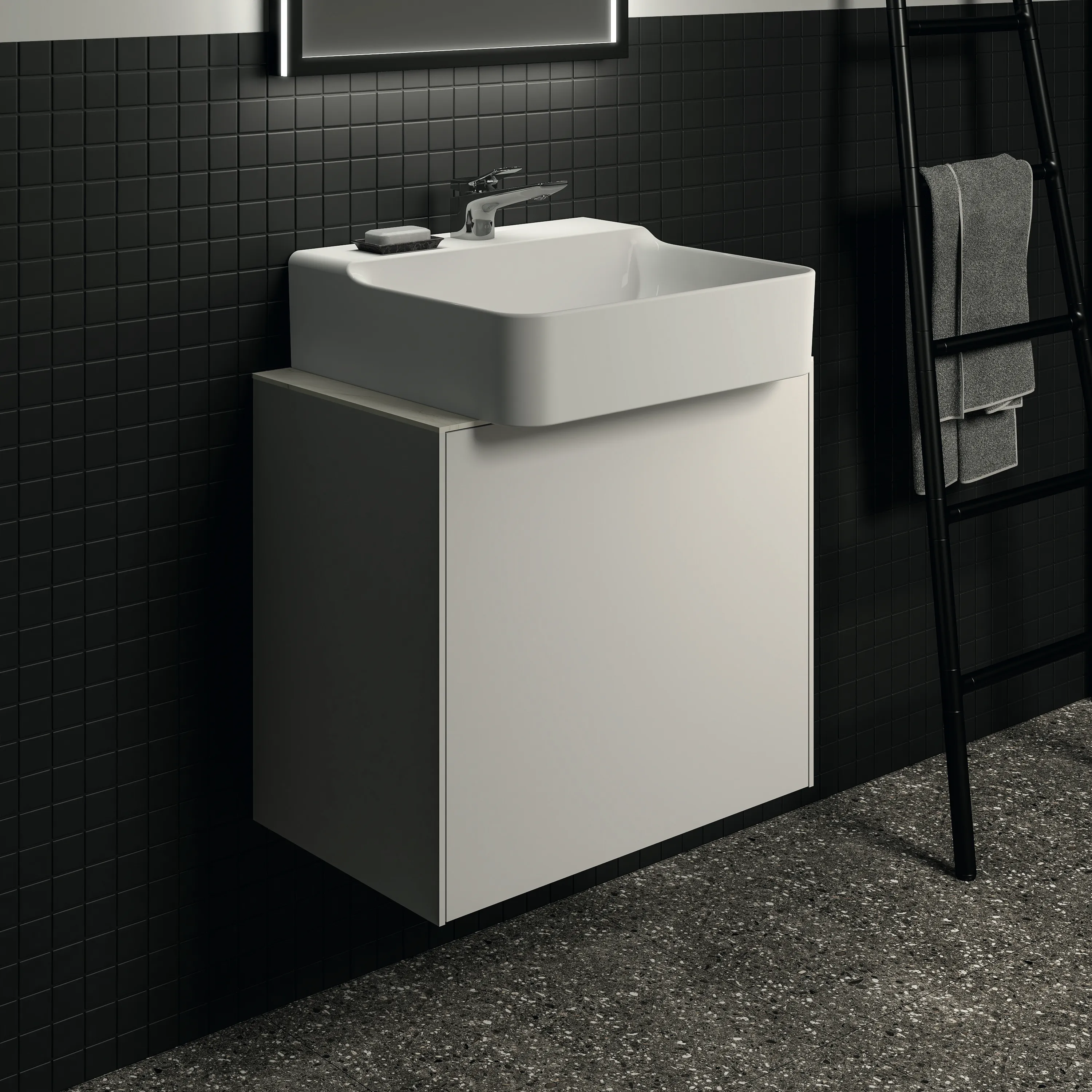 Ideal Standard Waschtischunterschrank „Conca“ 60 × 54 × 37,3 cm Weiß matt lackiert Ideal Standard Waschtischunterschrank „Conca“ 60 × 54 × 37,3 cm Weiß matt lackiert