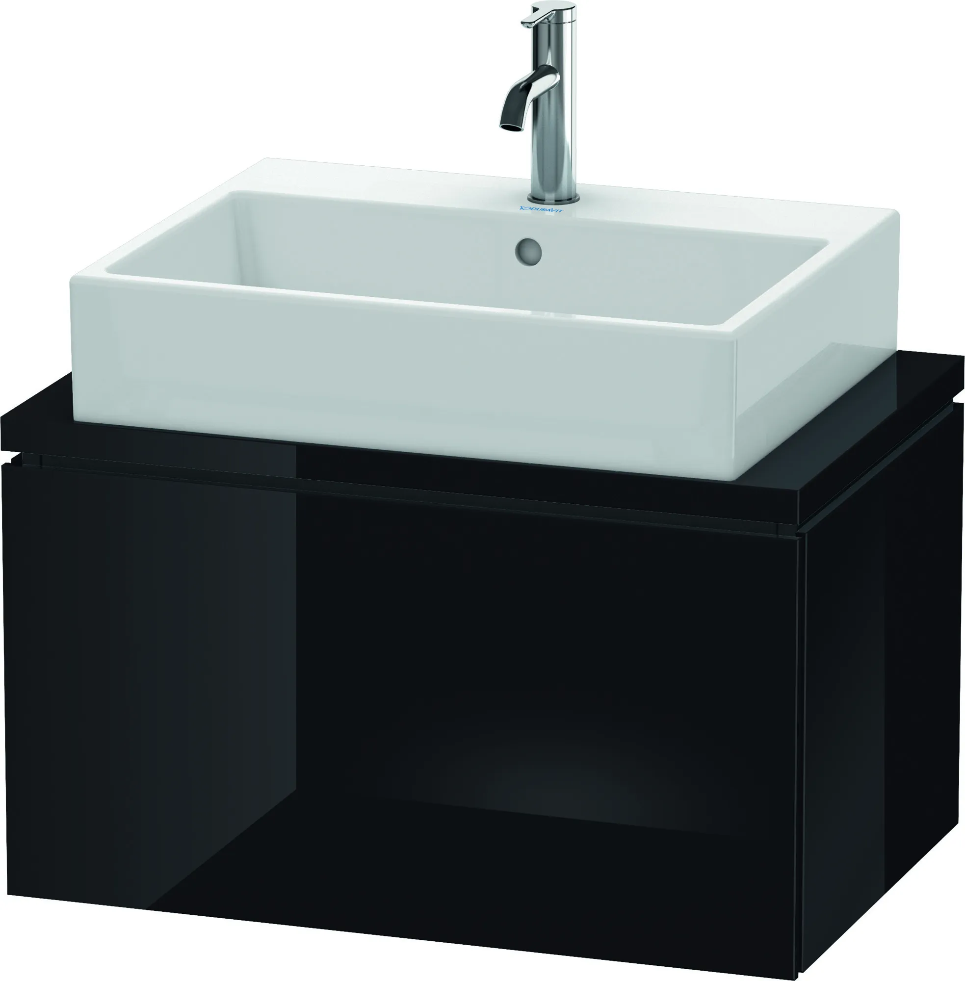 Duravit Waschtischunterschrank wandhängend „L-Cube“ 72 × 40 × 47,7 cm Schwarz Hochglanz