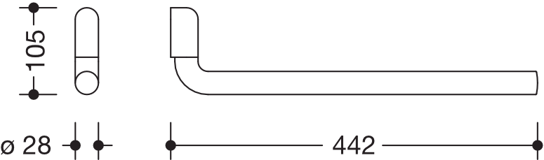 HEWI Handtuchhalter „Serie 477“ 2,8 × 10,5 × 2,8 cm in Senfgelb