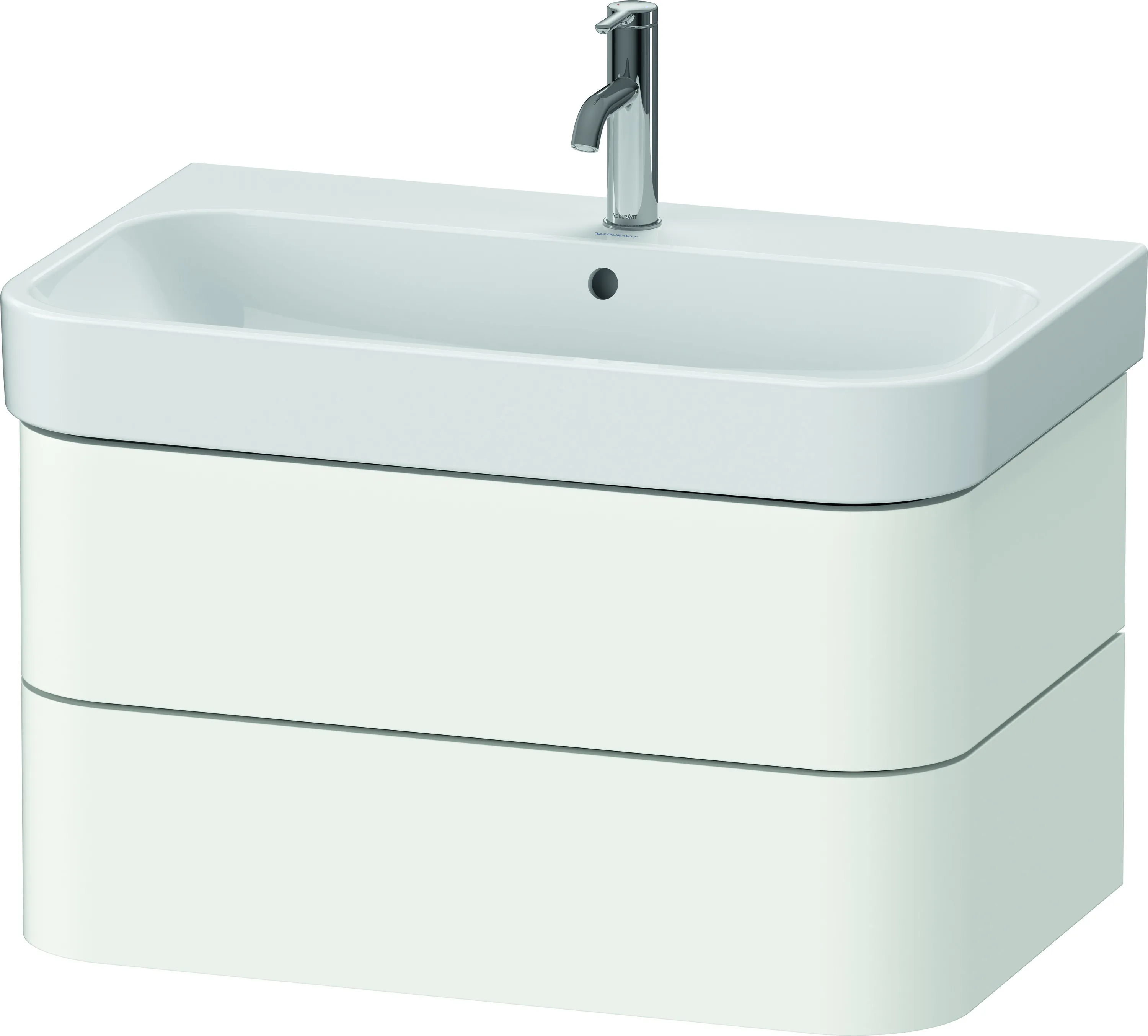 Duravit Waschtischunterschrank wandhängend „Happy D.2 Plus“ 77,5 × 41,5 × 49 cm Weiß Seidenmatt
