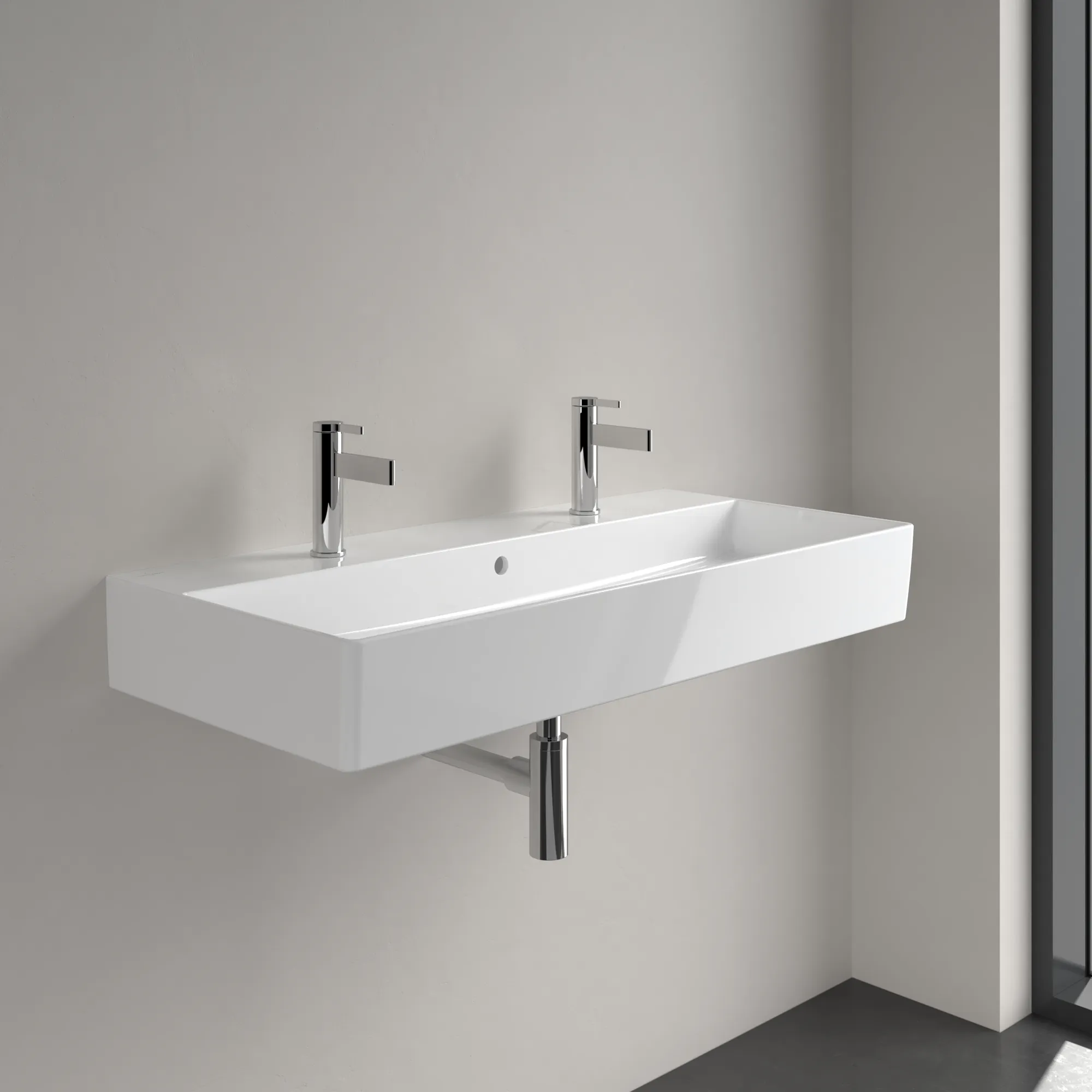 Villeroy & Boch Memento 2.0 Wandwaschbecken, Rechteck, Weiß Alpin, 1000x470x135 mm, TitanCeram, mit Überlauf