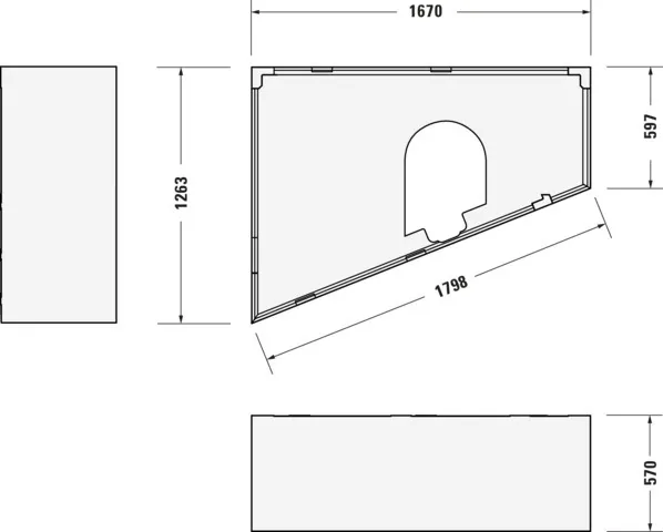 Duravit Badewanne „Paiova“ sonderform 170 × 130 cm, links