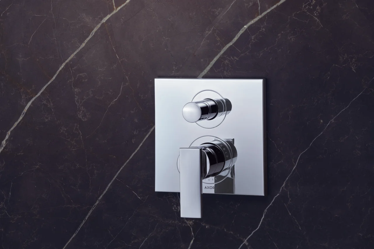 Hansgrohe AXOR Citterio 4-Loch Wannenrandarmatur mit Kreuzgriffen, Chrom, Ausladung 190 mm