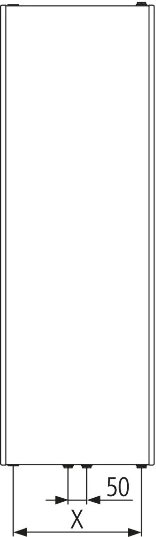 Flachheizkörper Verteo Plan Typ 10, HxLxT: 1200x300x63 mm, Farbe: Weiß RAL 9016 seidenglanz, 10 bar, Abdeckung: ohne, Wärmeleistung 75/65-20: 398 Watt, Winkelkonsole kurz