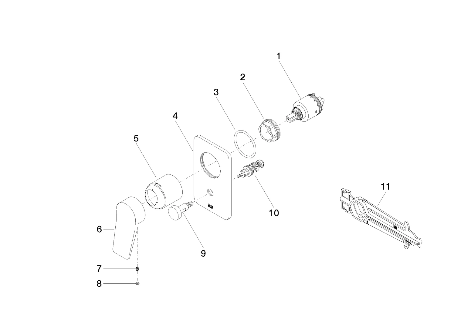 UP-Einhandbatterie mit Umstellung LISSÉ Chrom 36120845 UP-Einhandbatterie mit Umstellung LISSÉ Chrom 36120845