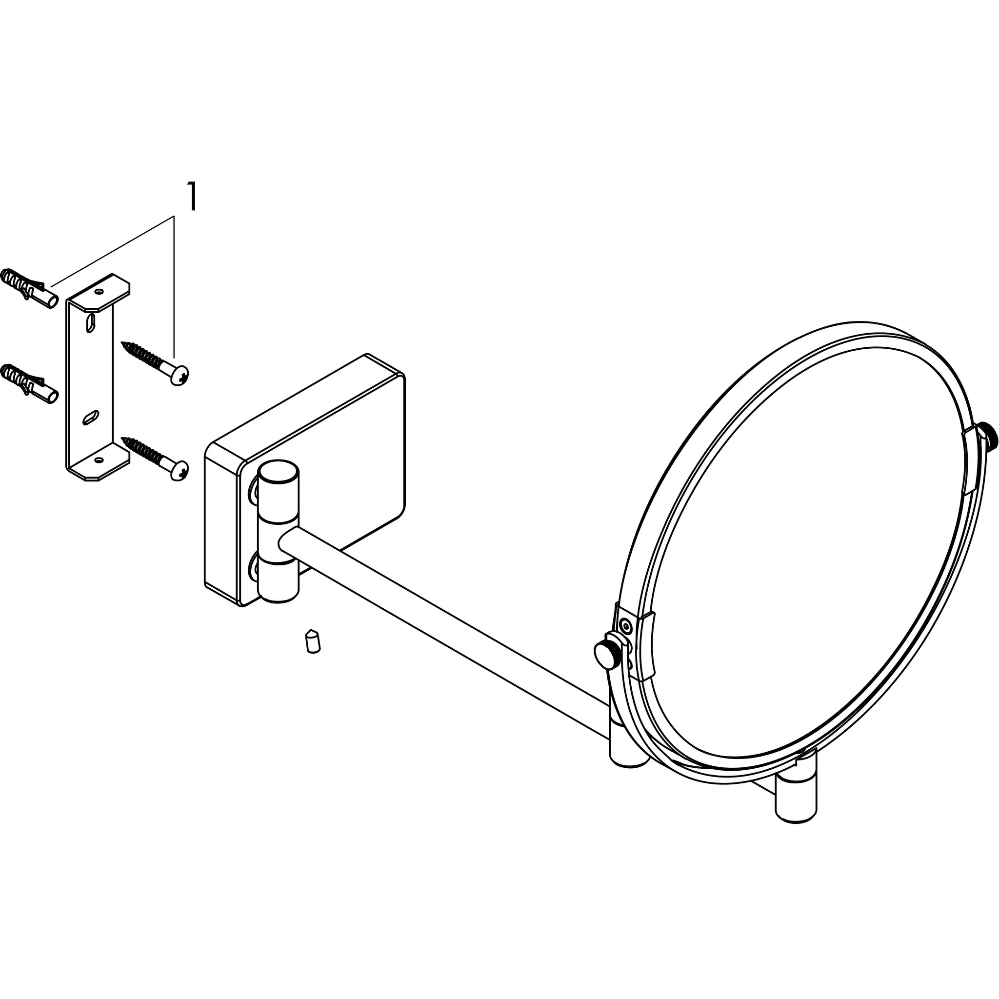 Hansgrohe AddStoris Rasierspiegel Brushed Black Chrome, neigbar und schwenkbar, 1-fach oder 3-fach Vergrößerung, Wandmontage