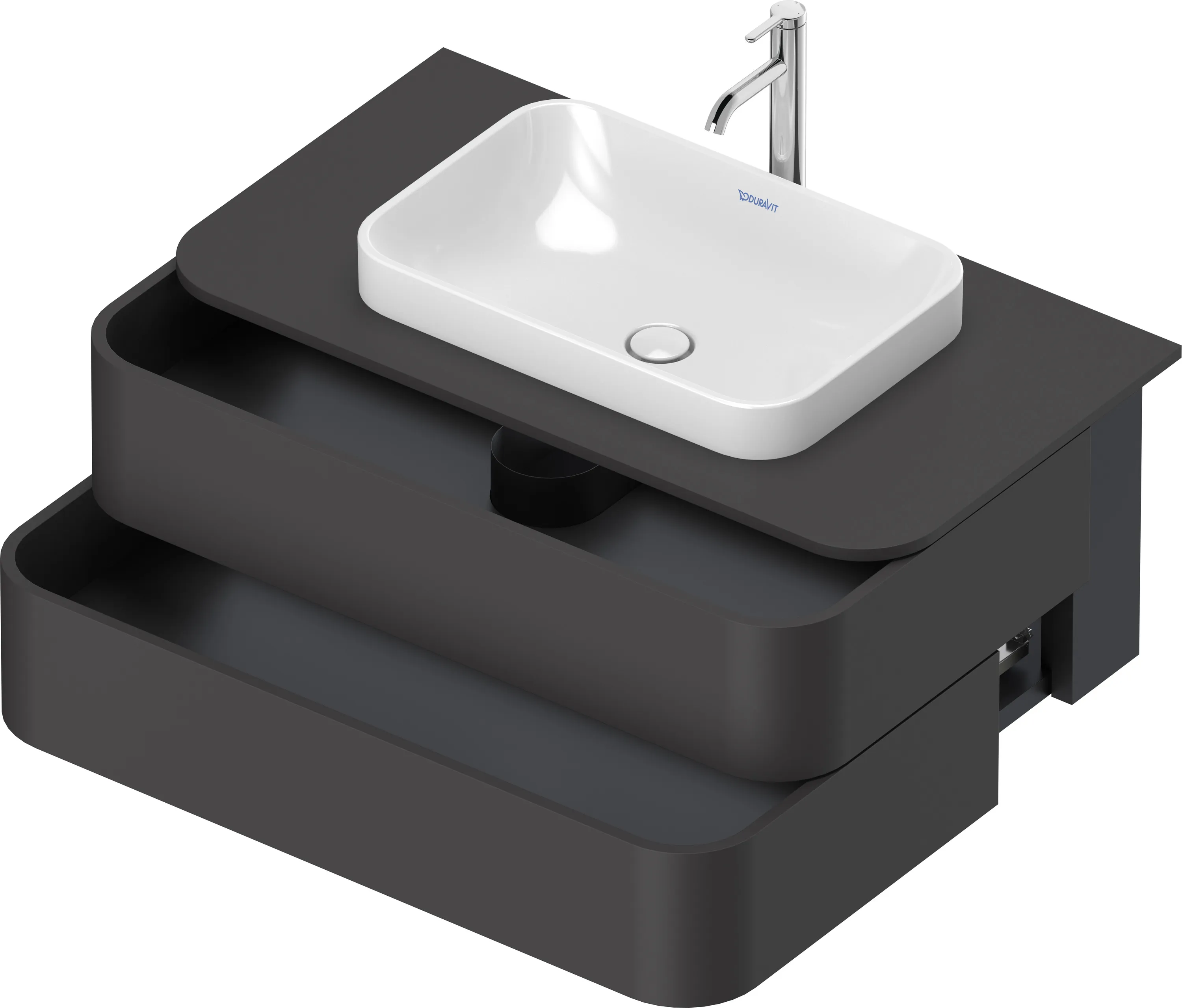 Duravit Waschtischunterschrank wandhängend „Happy D.2 Plus“ 100 × 40,8 × 55 cm Graphit Supermatt Duravit Waschtischunterschrank wandhängend „Happy D.2 Plus“ 100 × 40,8 × 55 cm Graphit Supermatt