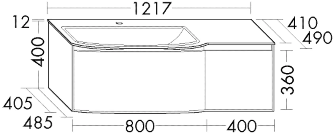 burgbad Badmöbelset „rc40Solitaire“ 125,7 × 45,2 cm in Eiche Authentic