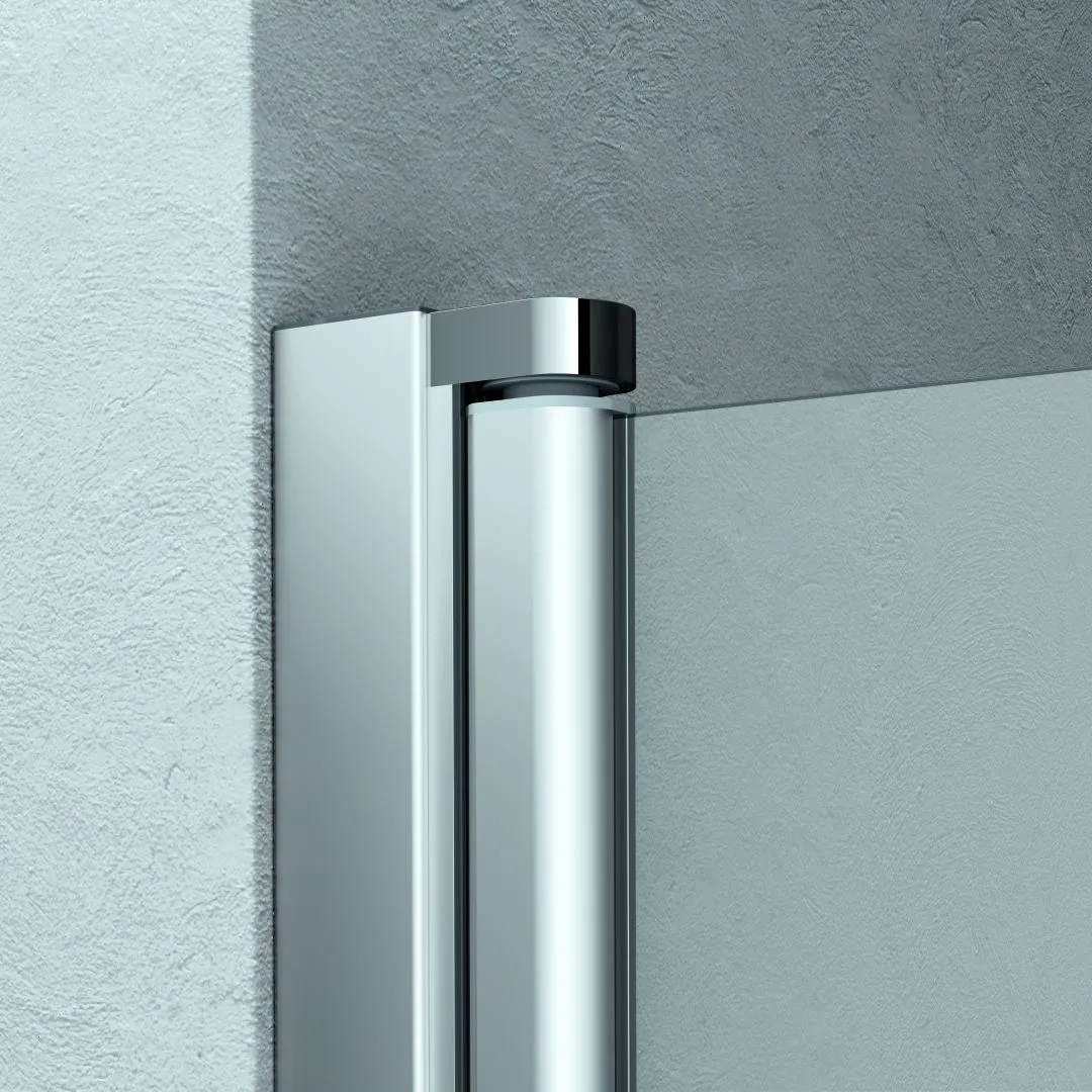 Duschtür Pendeltür für Nische und Ecke „LIGA“ Glas Klar, Profile Silber Mattglanz, Drehtür zweiteilig BV: 660 - 710 mm GAK: 650 - 700 mm WE: 660 - 710 mm H: 1850 mm