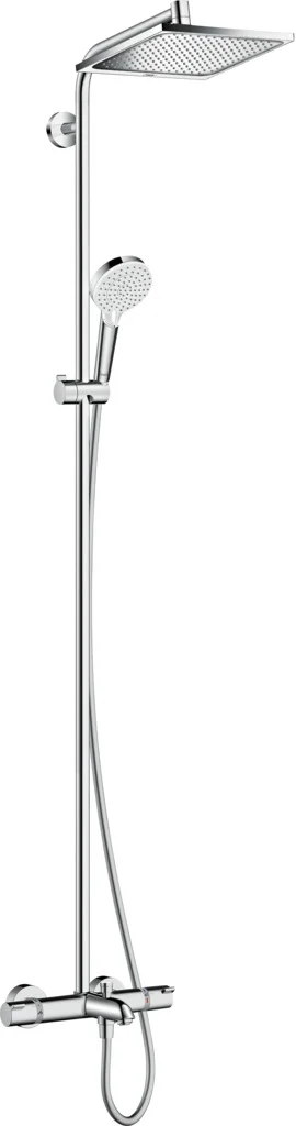 Hansgrohe Crometta E Showerpipe 240 mit Thermostat - Chrom, 240 x 240 mm, Aufputzinstallation