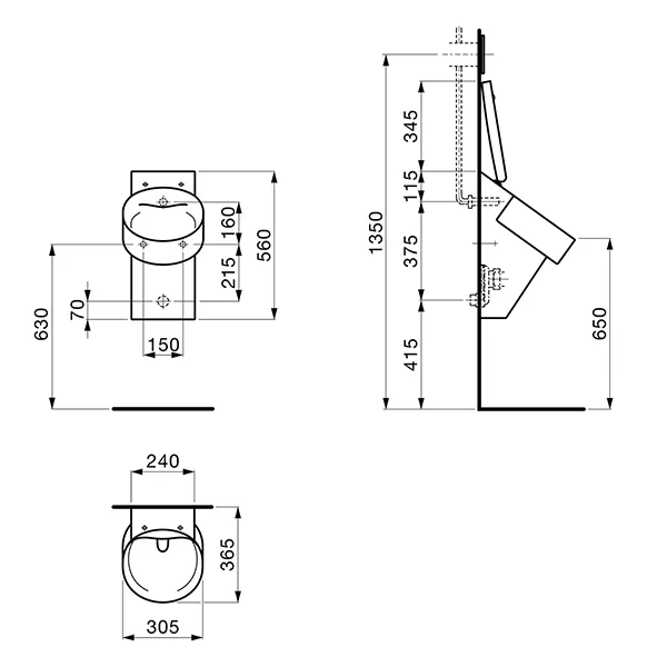 Urinal „VAL“ in Graphit matt