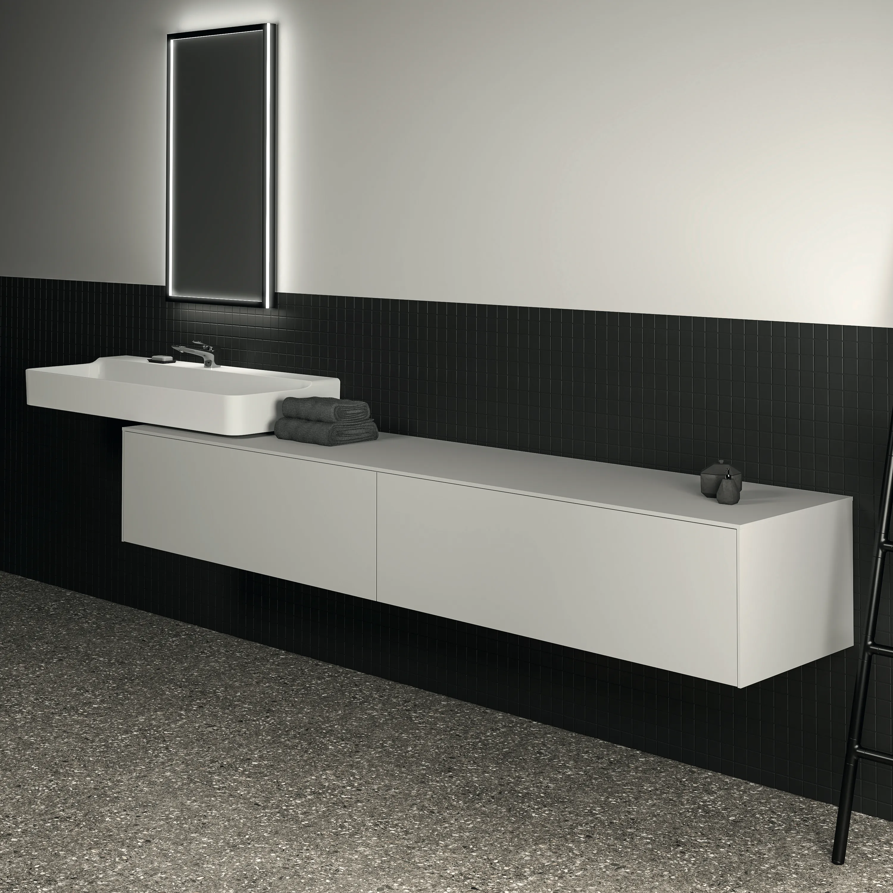 Ideal Standard Waschtischunterschrank „Conca“ 238,7 × 37 × 50,5 cm Weiß matt lackiert