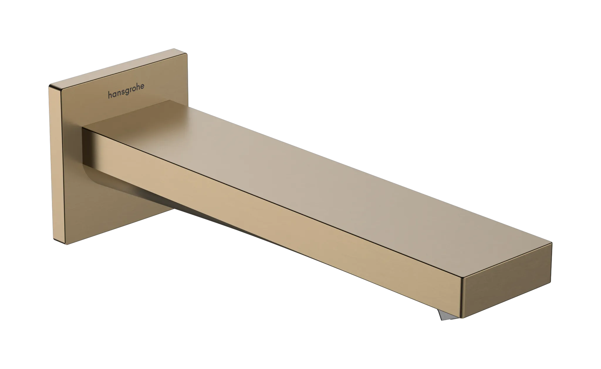 Hansgrohe Tecturis E Wanneneinlauf Brushed Bronze, Ausladung 210 mm, Wandmontage, max. Durchfluss 22 l/min bei 3 bar, Anschluss DN15, WaterfallStream Strahlart