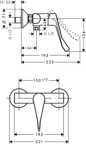 Brausenmischer AP Focus Care chrom Brausenmischer AP Focus Care chrom