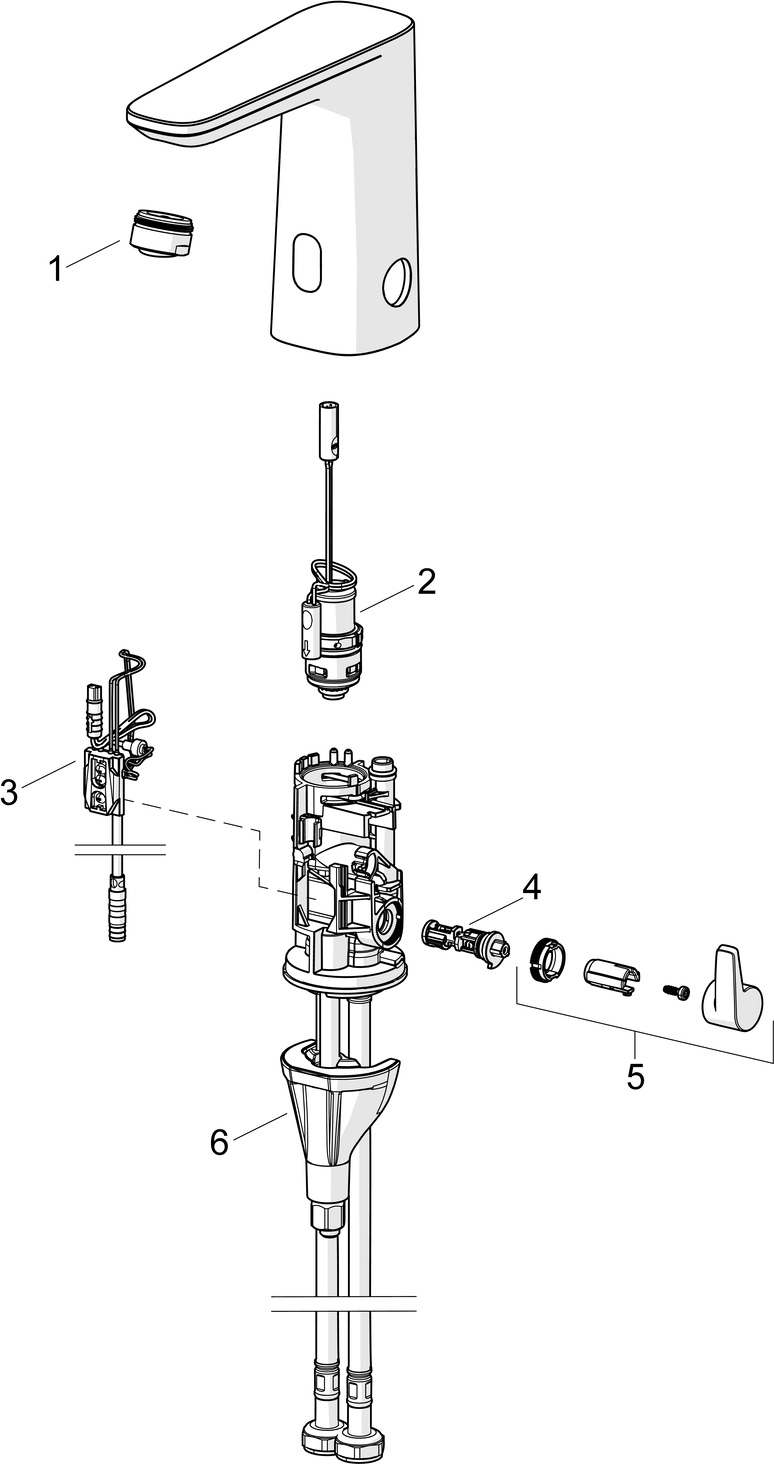 Hansa Waschtischarmatur, elektronisch „Electra“ Ausladung 117 mm in Chrom Hansa Waschtischarmatur, elektronisch „Electra“ Ausladung 117 mm in Chrom