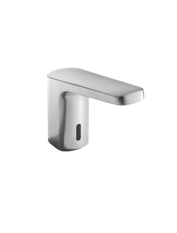 SENSORIC Waschtischarmatur elektr., Edelstahloptik, kubisch, Netzbetrieb SENSORIC Waschtischarmatur elektr., Edelstahloptik, kubisch, Netzbetrieb