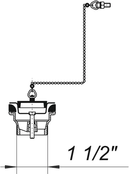 Stopfenventil 014, Kelch d: 70mm, mit Kette, 1 1/2″