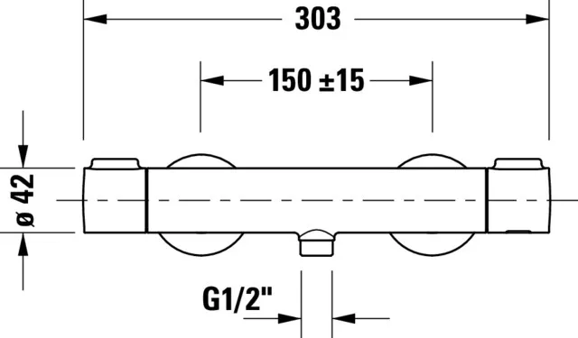Zweihand-Duscharmatur „Thermostatarmaturen“ in Chrom Zweihand-Duscharmatur „Thermostatarmaturen“ in Chrom