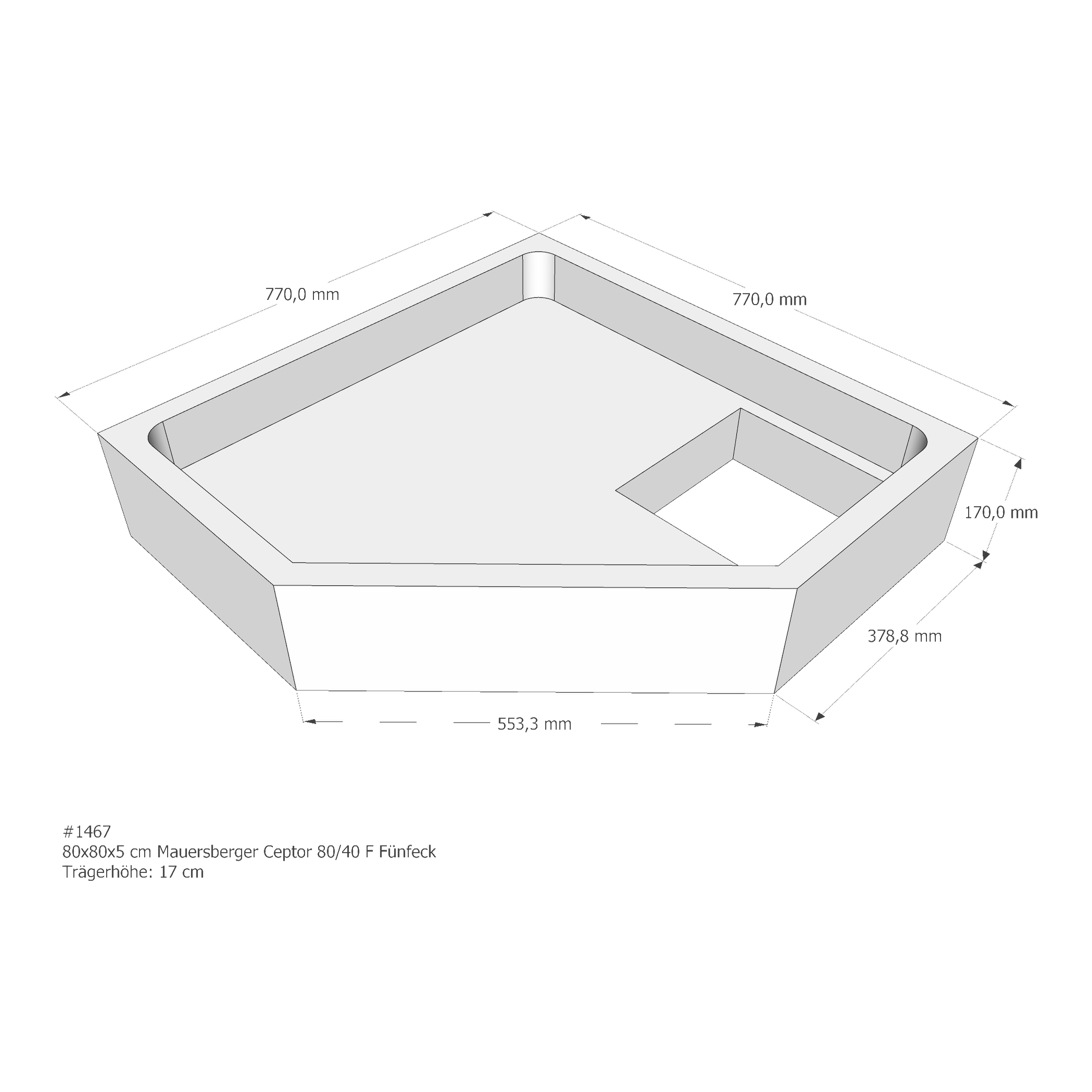 Duschwannenträger für Mauersberger Ceptor 80/40 F 80 × 80 × 5 cm Duschwannenträger für Mauersberger Ceptor 80/40 F 80 × 80 × 5 cm