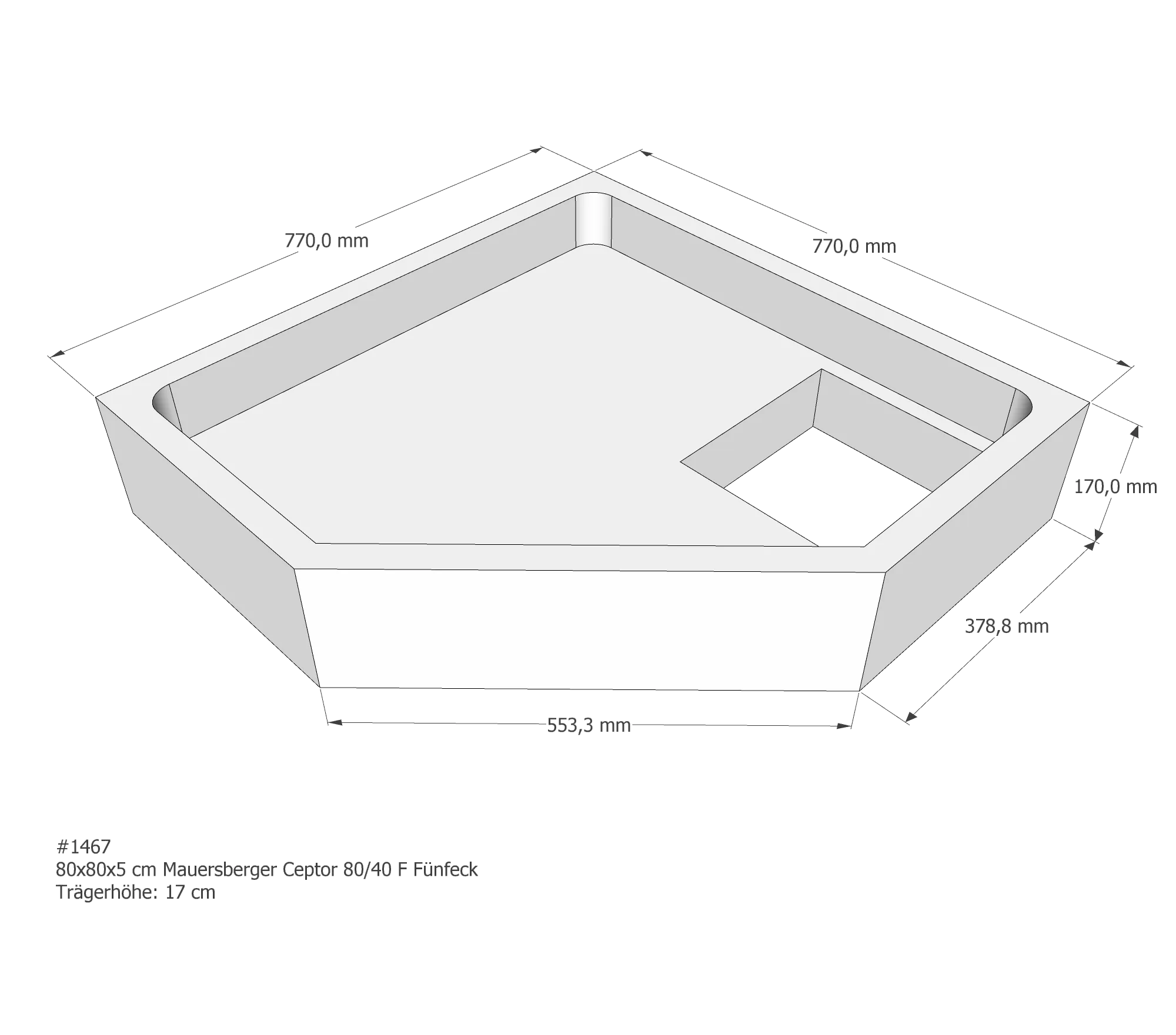 Duschwannenträger für Mauersberger Ceptor 80/40 F 80 × 80 × 5 cm Duschwannenträger für Mauersberger Ceptor 80/40 F 80 × 80 × 5 cm