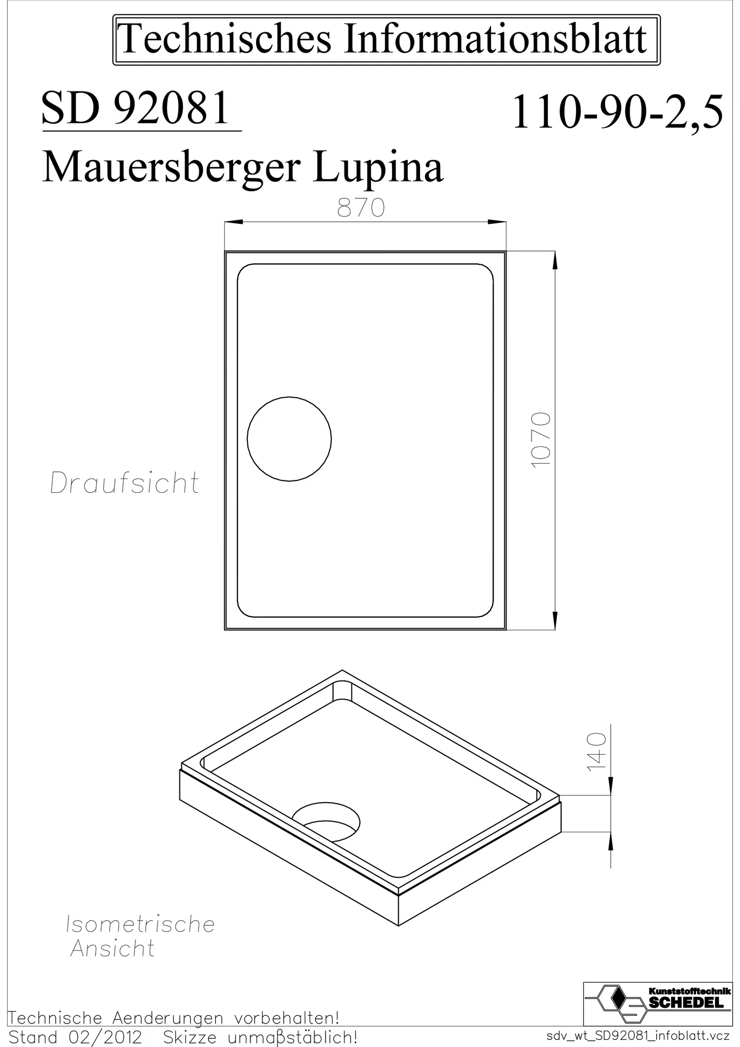 Mauersberger Styroporträger lupina 110⁄90 SF, Höhe: 14cm, inkl. 2x PU-Schaum Mauersberger Styroporträger lupina 110⁄90 SF, Höhe: 14cm, inkl. 2x PU-Schaum