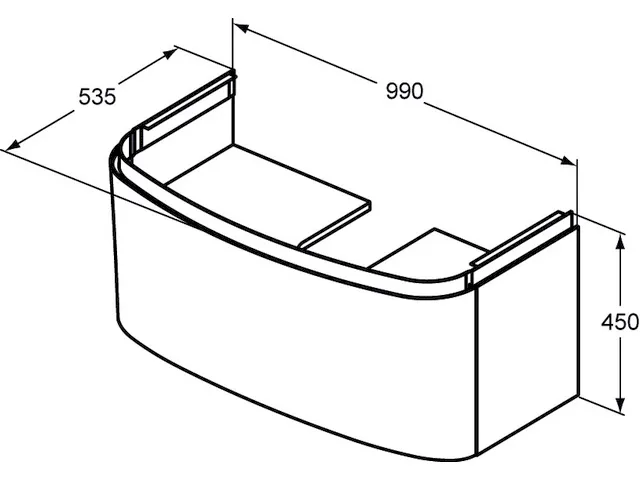 Ideal Standard Schubladenfront Dea TV599S2 Hochglanz hellgrau