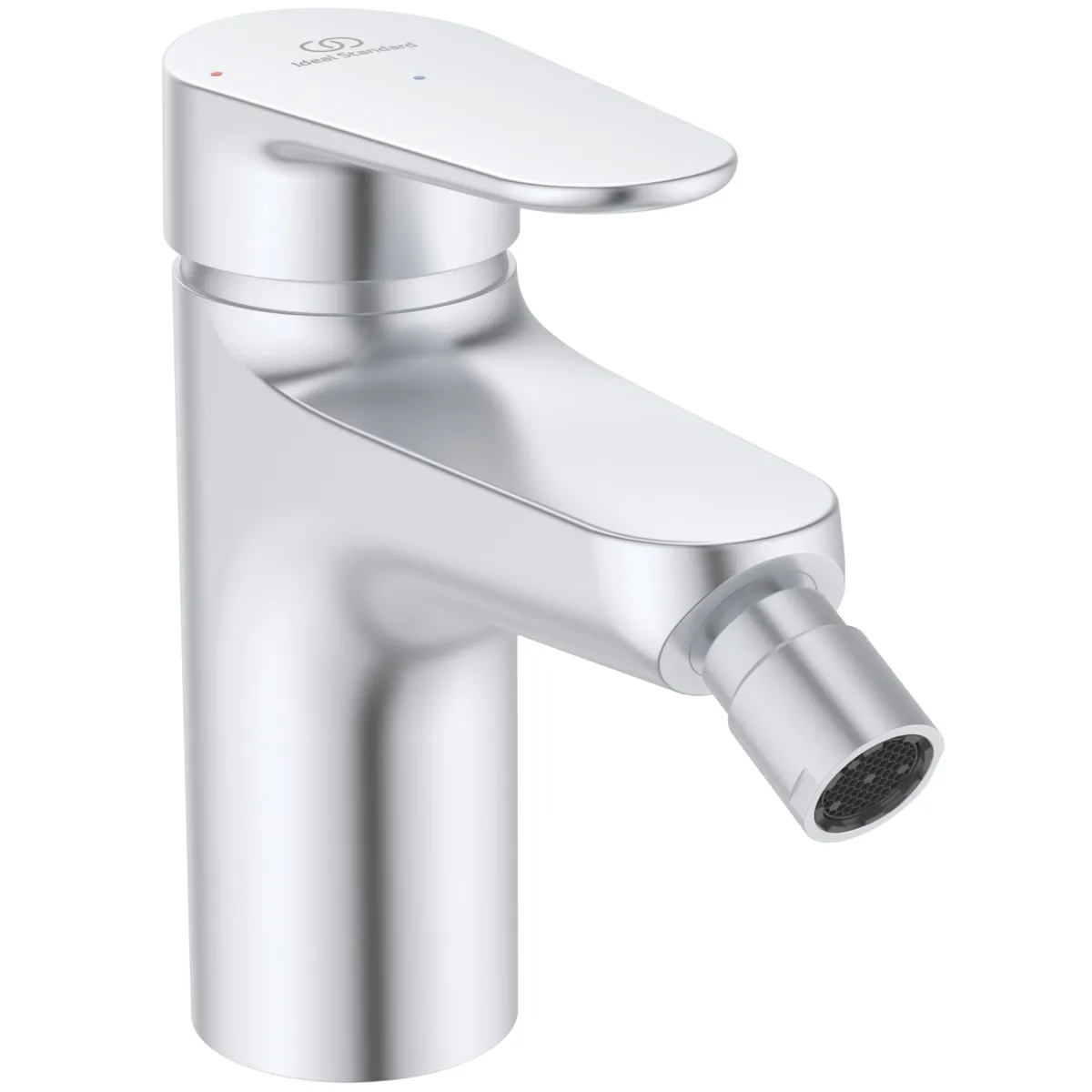 Ideal Standard Bidetarmatur Alu+ Ausladung 115mm BlueStart mit Ablaufgarnitur Silver