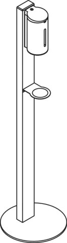 HEWI Desinfektionsspender Säule basic, Säule aus Aluminium, Edelstahl Spender schwarz matt, Füllmenge 650 ml HEWI Desinfektionsspender Säule basic, Säule aus Aluminium, Edelstahl Spender schwarz matt, Füllmenge 650 ml