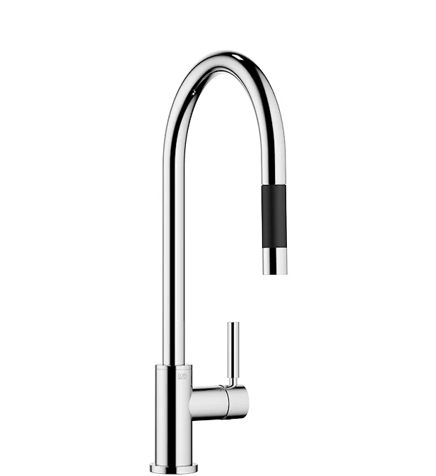 Dornbracht Einhebelmischer Pull-down mit Brausefunktion TARA, Ausladung 240 mm in Dark Brass gebürstet (PVD)