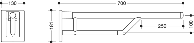 HEWI Stützklappgriff „System 800K“ HEWI Stützklappgriff „System 800K“