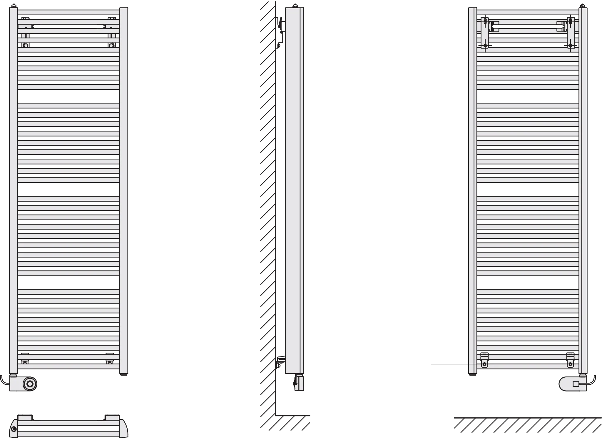 Kermi Design-Elektroheizkörper doppellagig „Duett®-E“ 48,4 × 118,8 cm