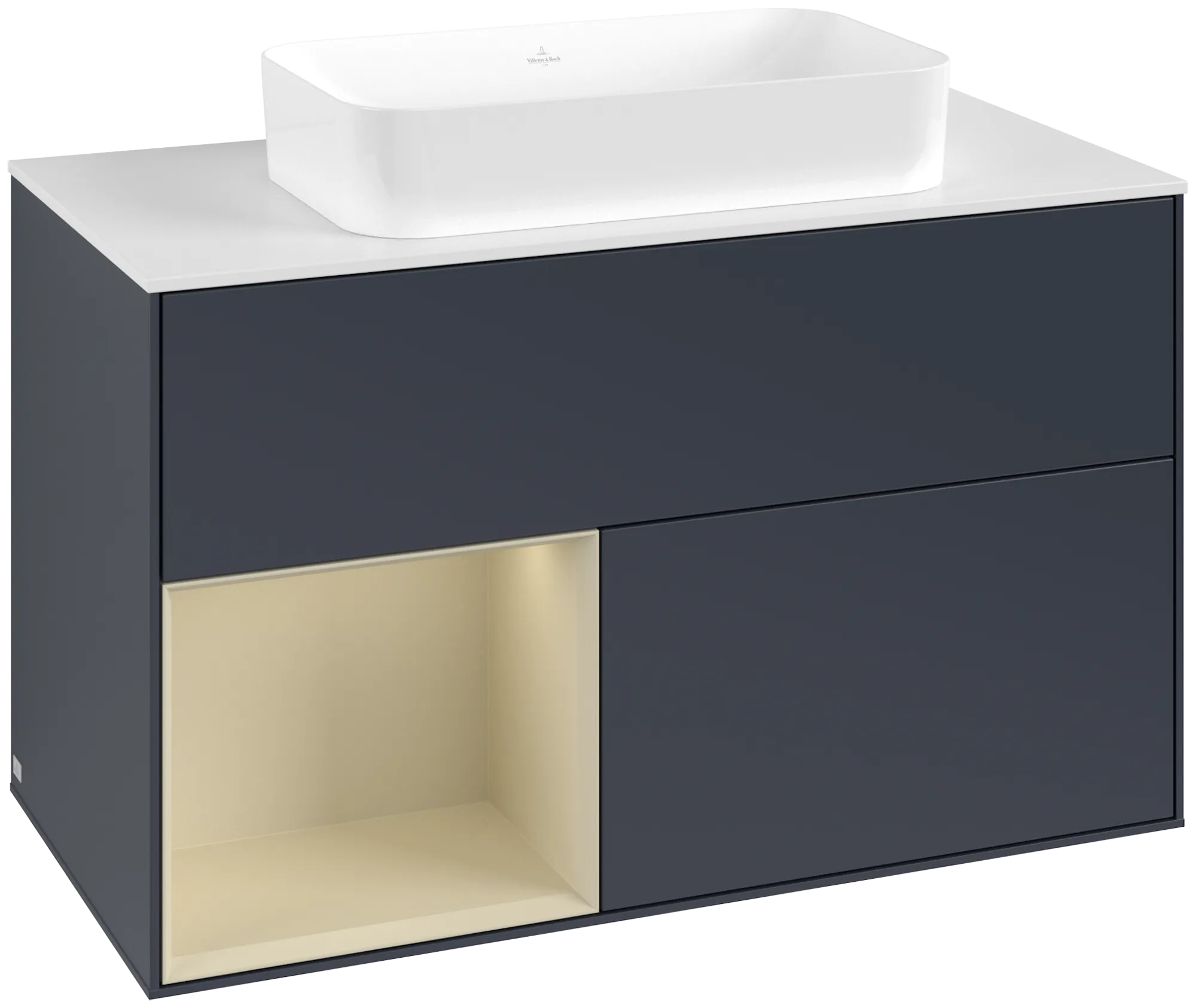 Villeroy & Boch Finion Waschbeckenunterschrank F65, 1000x603x501mm, Midnight Blue Matt Lacquer
