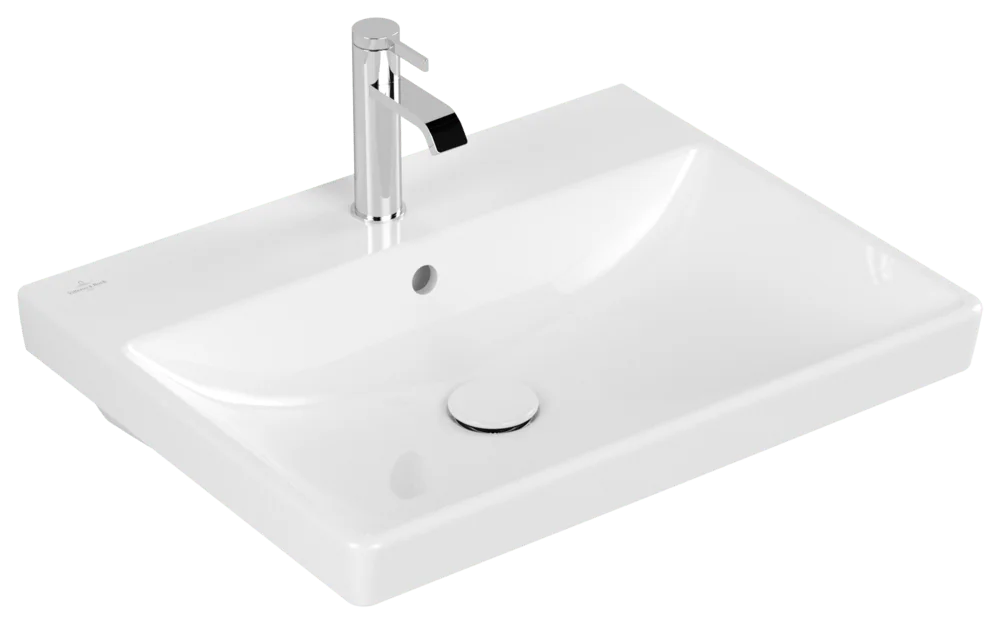 Villeroy & Boch Waschbecken Avento, 600x470x180 mm, weiß Alpin, Rechteck, mit Überlauf