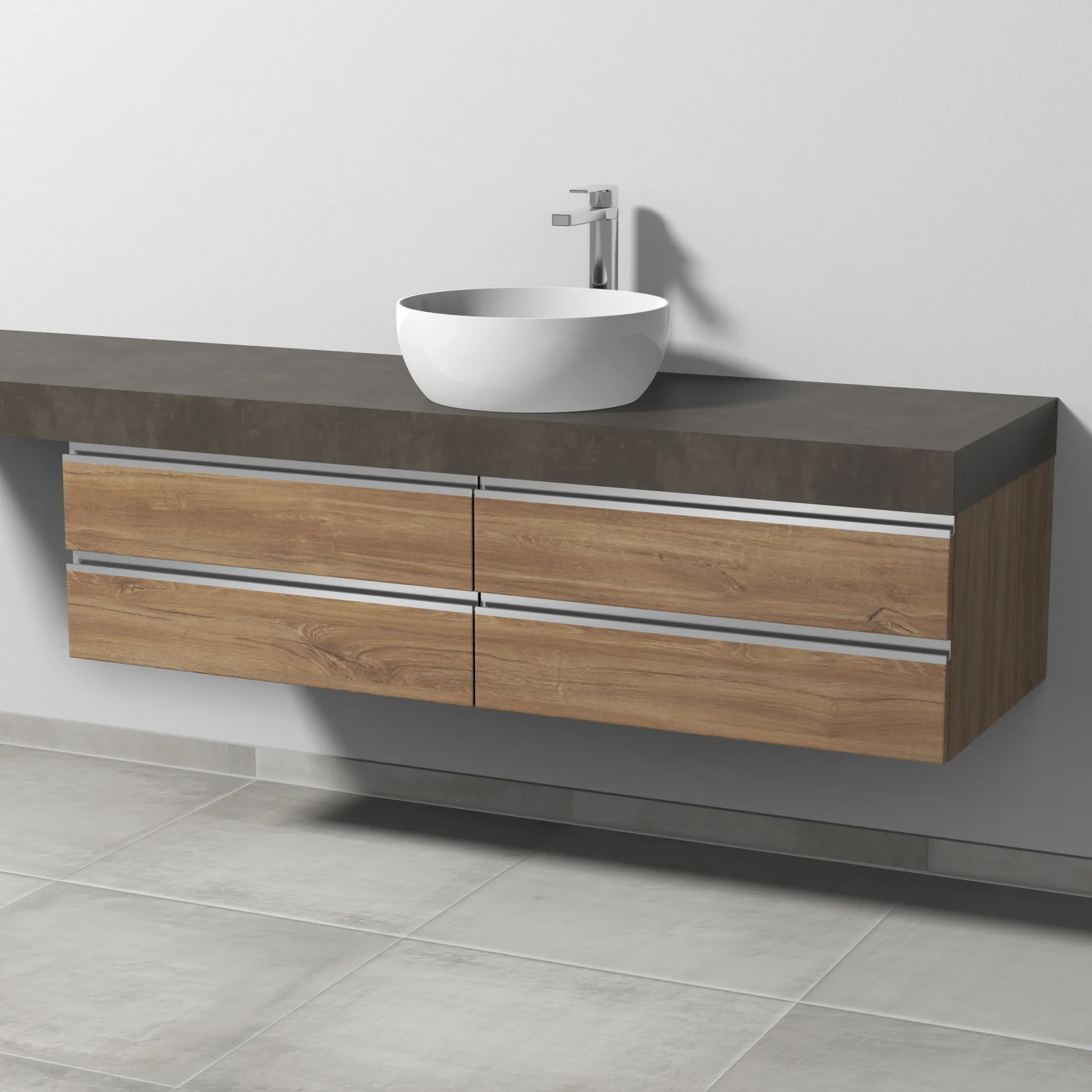 Sanipa Waschtischunterschrank „2morrow“ 1400 × 340 × 520 mm in Eiche Kansas