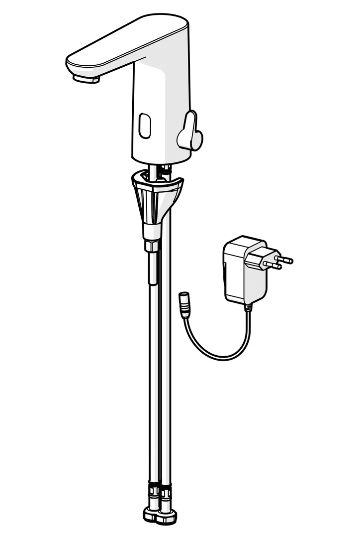 Hansa Waschtischarmatur, elektronisch „Electra“ Ausladung 123 mm in Chrom