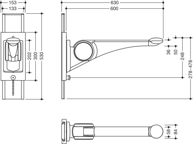 HEWI Stützklappgriff „Serie 802 LifeSystem“