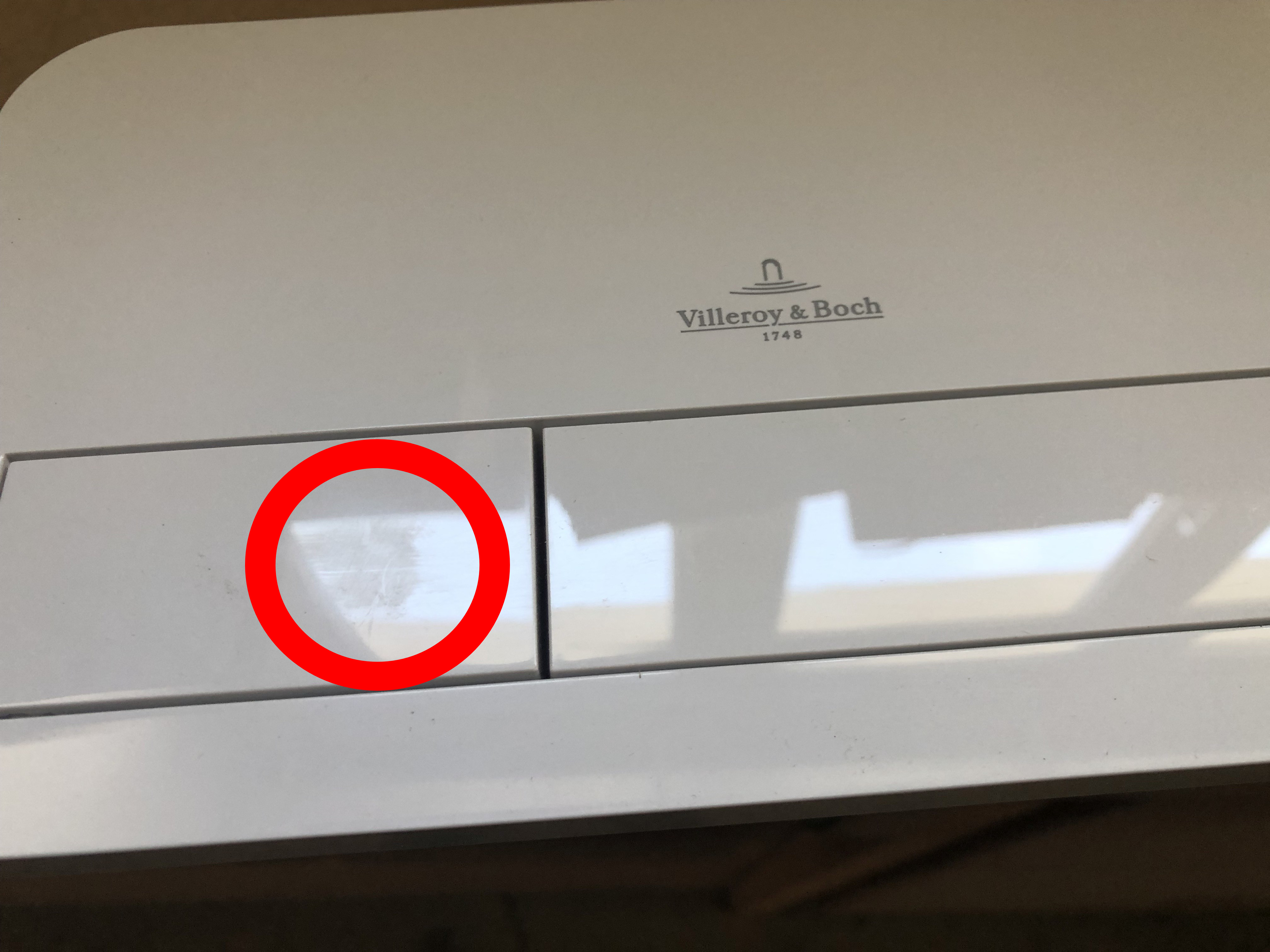 WC-Betätigungsplatte ViConnect, 253 x 145 x 10 mm, B-Ware, Kratzer auf kleiner Taste 922490 WC-Betätigungsplatte ViConnect, 253 x 145 x 10 mm, B-Ware, Kratzer auf kleiner Taste 922490