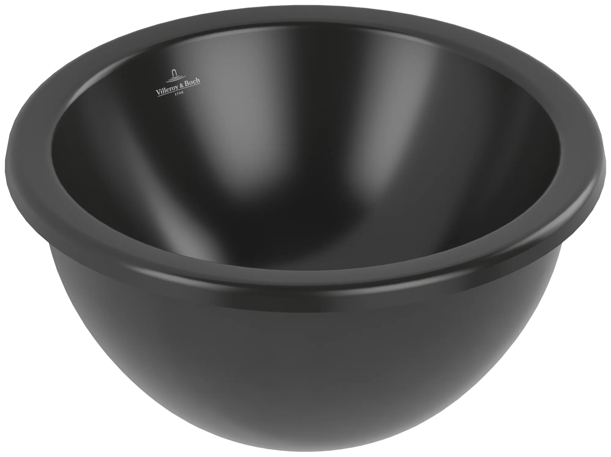 Villeroy & Boch Unterbauwaschtisch aus TitanCeram „Loop & Friends“ ⌀ 390 mm, ohne Hahnlochbohrung in Pure Black Villeroy & Boch Unterbauwaschtisch aus TitanCeram „Loop & Friends“ ⌀ 390 mm, ohne Hahnlochbohrung in Pure Black